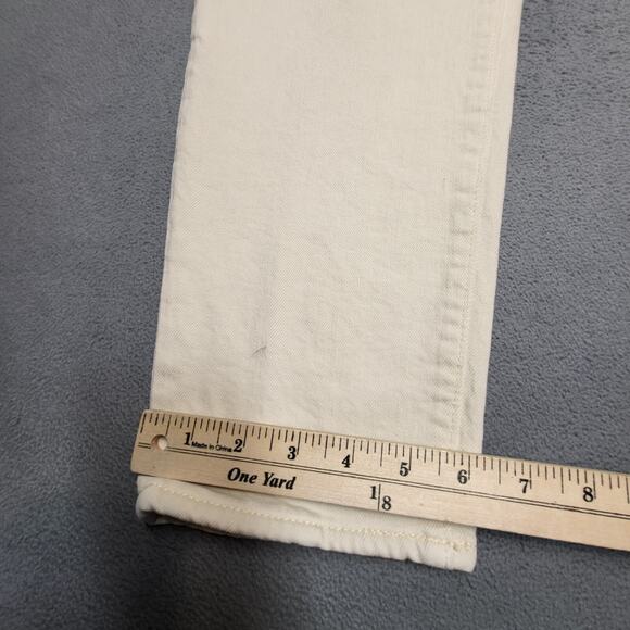 Old Navy Jeans Womens 8 Tan OG Straight Distressed Denim Stretch Button Fly - Picture 6 of 11